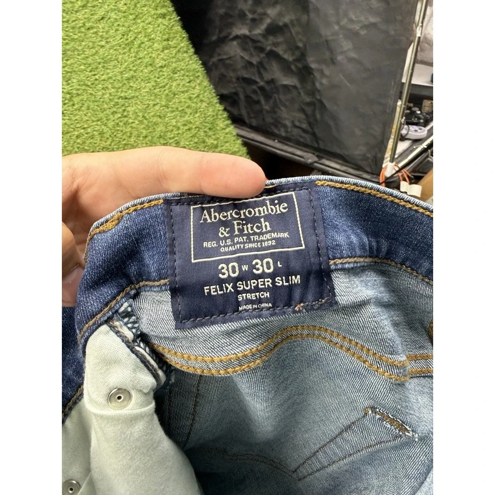 Abercrombie & Fitch Jeans Mens 30x30 Felix Super Slim Medium Wash Denim NWT